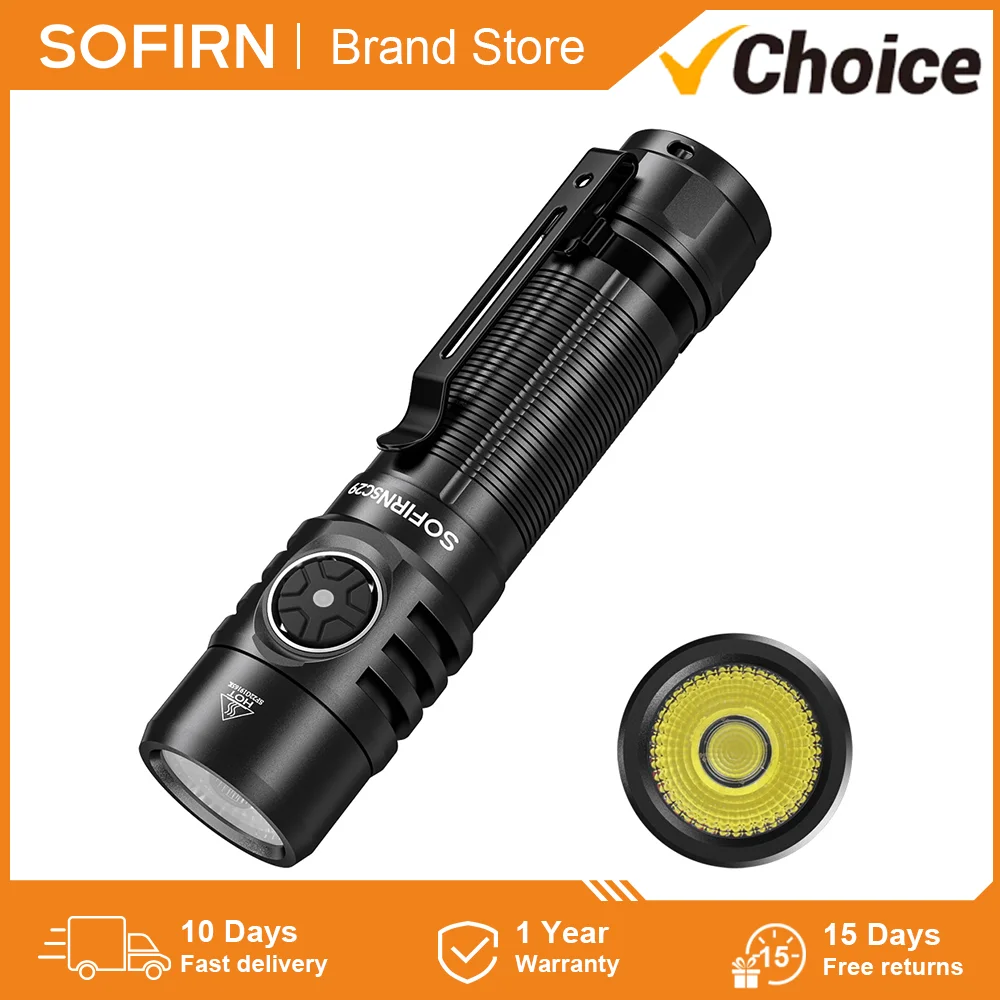 New Sofirn SC29 XHP50B LED 3000Lm Type-C Rechargeable Flashlight Protable Powerful 21700 Torch EDC Flash Light IPX8 for Camping