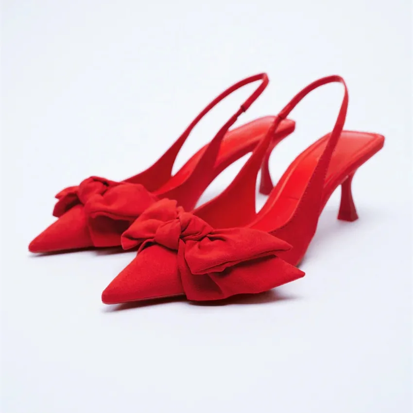 Новинка осени 2021 женские туфли с открытым верхом модные красные на высоком