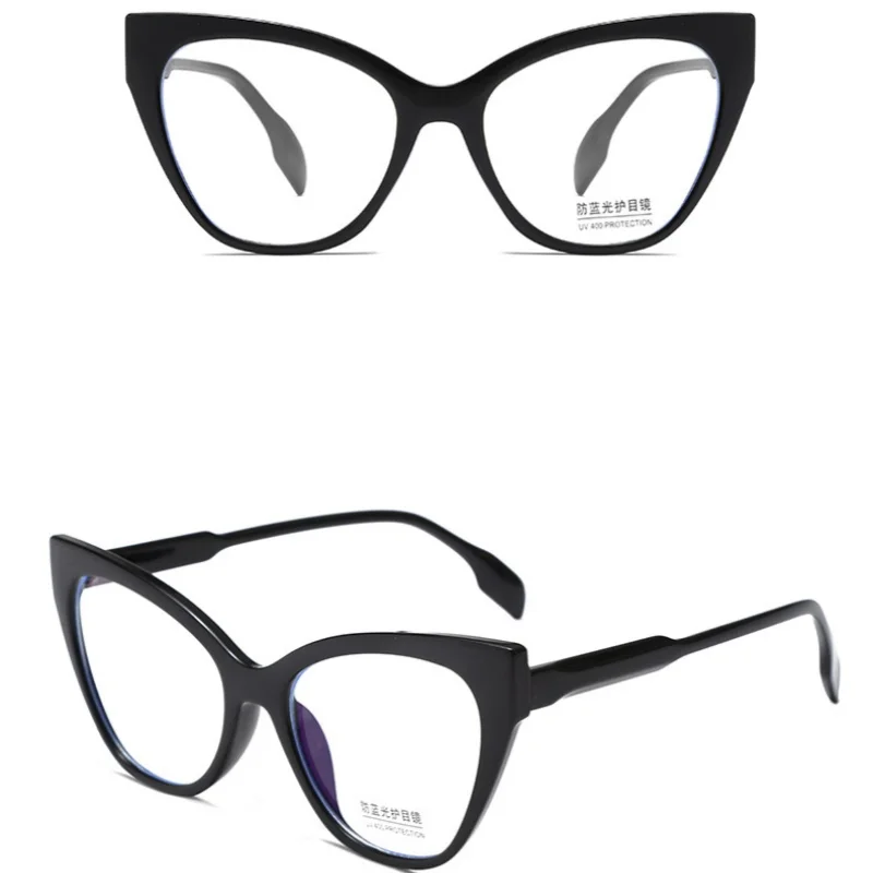 New Cat Eye Glasses Frame Women Flat Mirror Fashion Eyeframe Retro Man Anti Blue Light Trendy Decorative Glasses Plain Eyewear