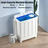 28 pound double bucket washing machine with drain pump, semi-automatic 18 pound washing machine with 10pound rotator combination 5