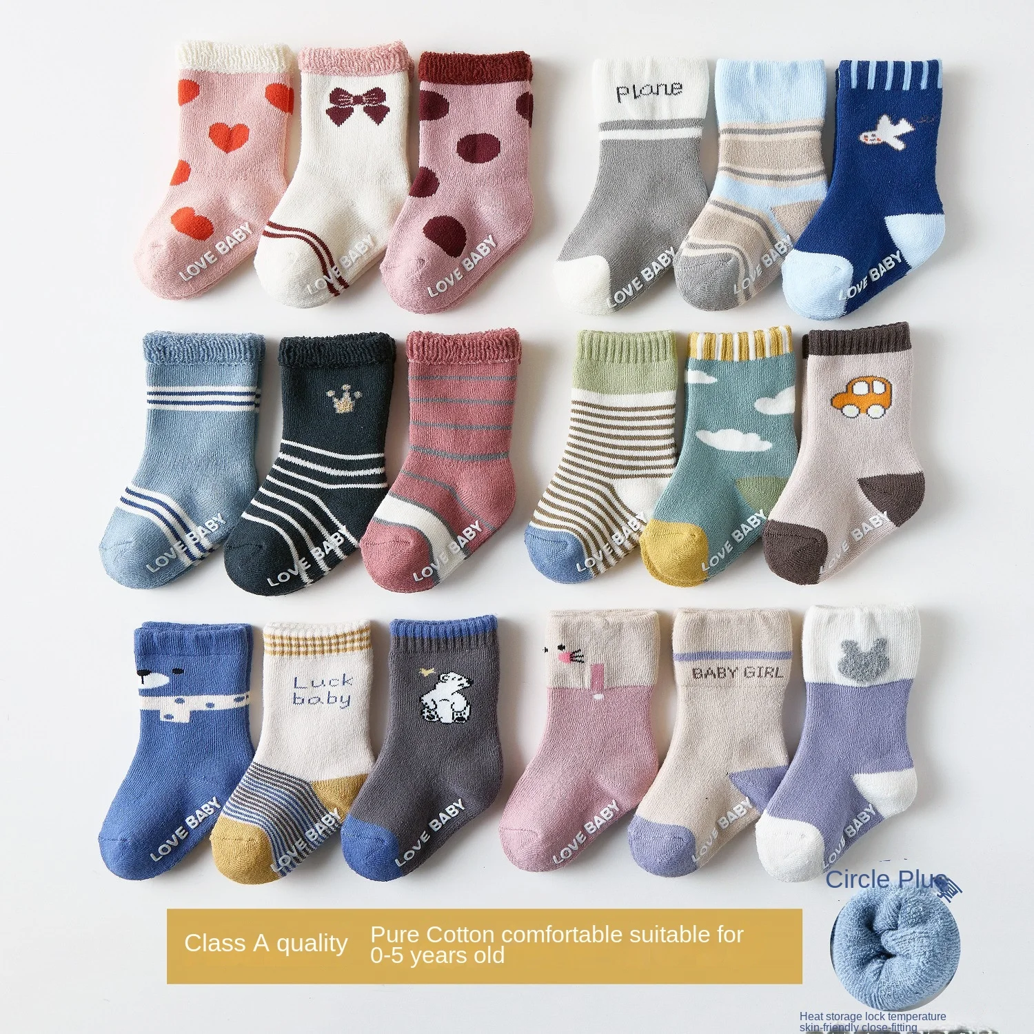 

3 Pairs/Lot Thick Terry Cotton New Born Baby Kids Socks Winter Soft Warm Socks for Children Boys Girls Thermal Floor Socks