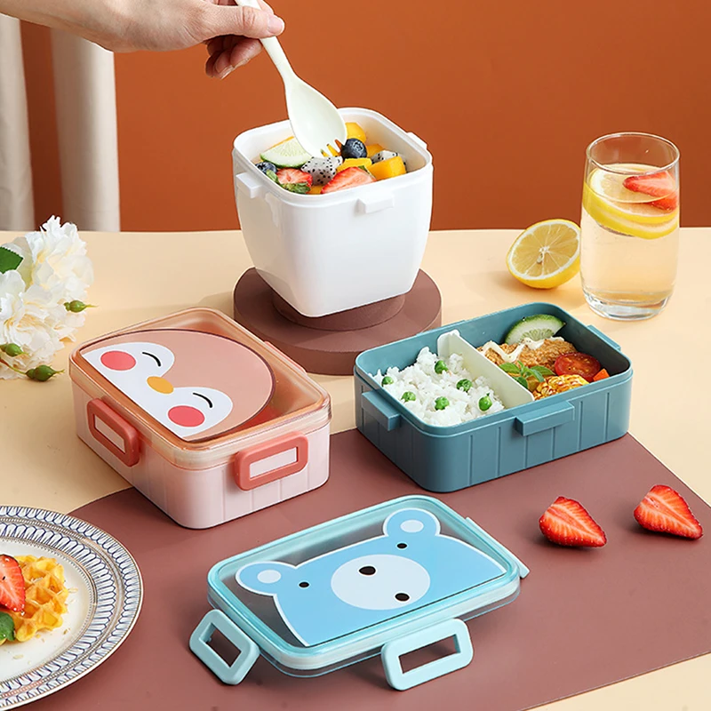 Cute Lunch Box For Kids Girl Portable Plastic Large Bento Box For