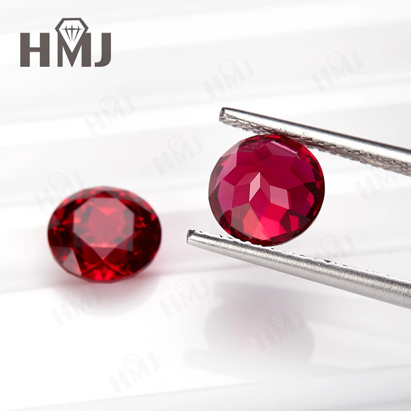 Laborgezüchtete Rubin-Edelsteine in Taubenblutrot, Runde Form, Wählbar, AGL-Zertifikat, Charms-Perlen für DIY-Hochzeits- und Brautschmuck – Detail 12
