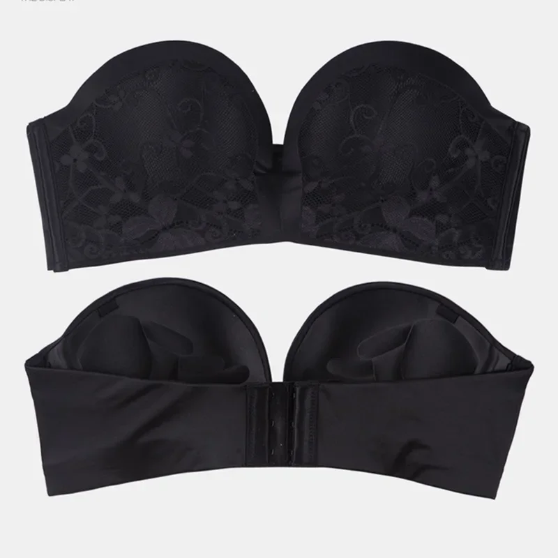 2024 New Sexy Lingerie Set for Women Strapless Push Up Bra Seamless Invisible Underwear Backless Wedding Dress LaceNo Show Panti