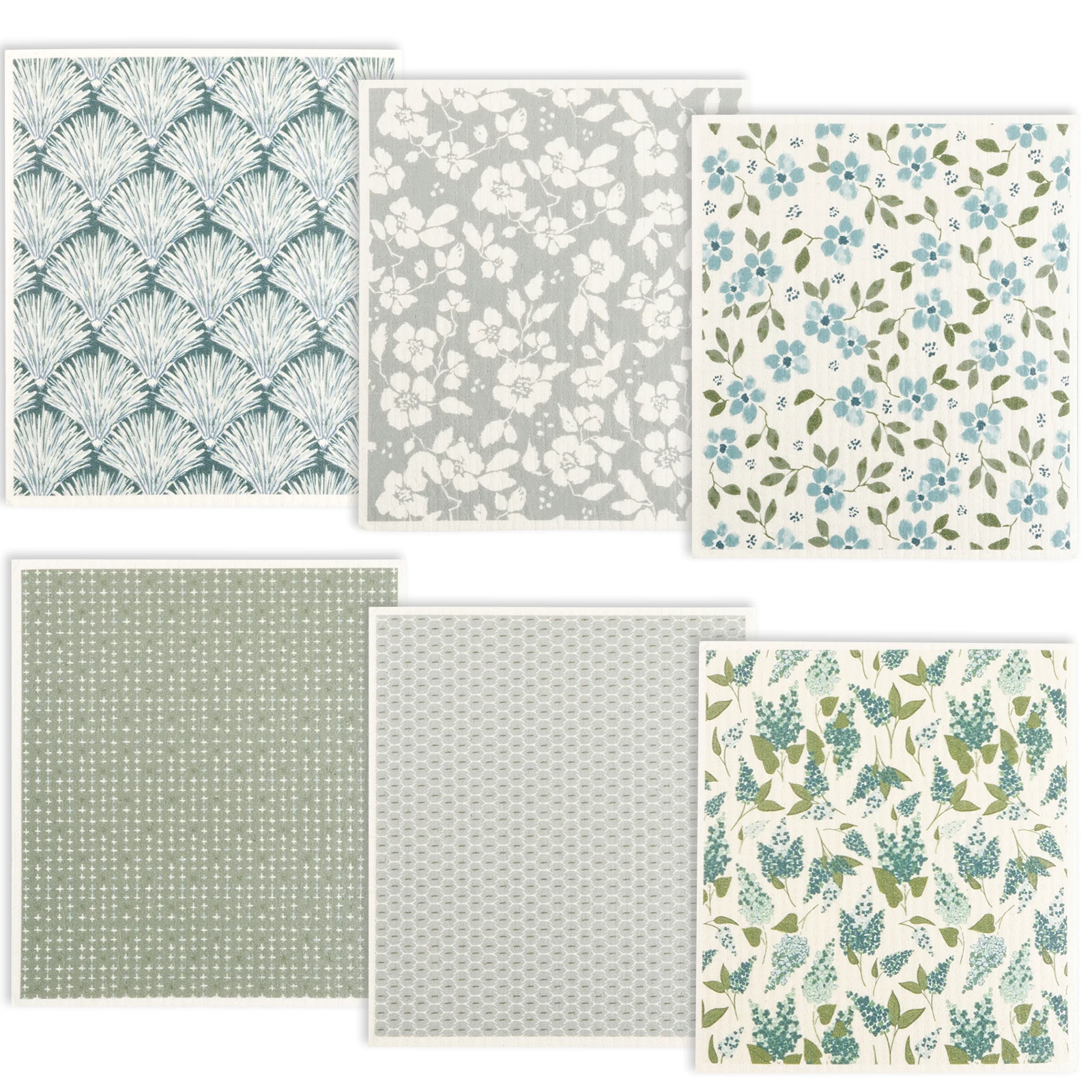 Ultra-Absorbent Swedish Dishcloths - Set of 6 Soft Non-Woven Kitchen Towels