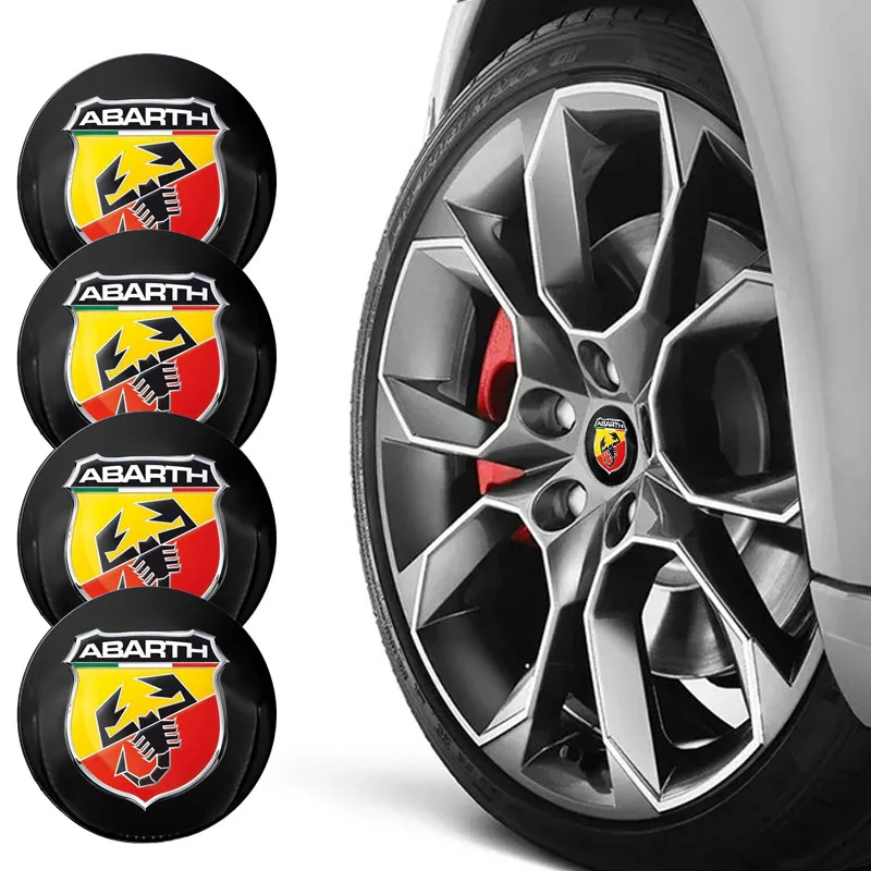 Car Hub Cap Badge Sticker Wheel Center Hub Cap Logo Stickers Per Abarth Fiat Punto 500 Tipo Stilo Palio Bravo Doblo Panda Ducato