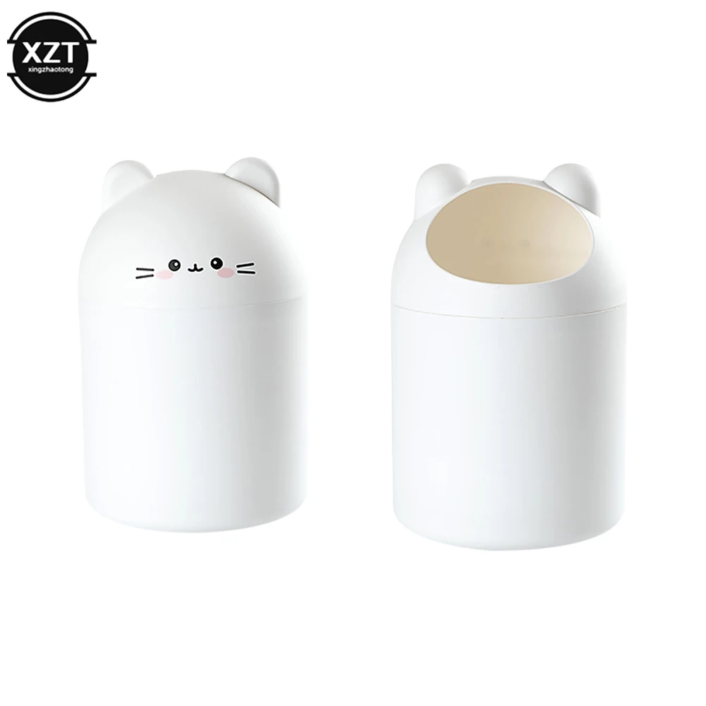 חדש חמוד דוב פסולת סל מתגלגל כיסוי אשפה שולחן העבודה נייר סל שולחן אשפה מיכל מקרה רחצה משרד פן רכב אשפה יכול