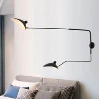 Nordic rotating long pole LED wall lamp creative lighting fixture for living room, bedroom, dual head lighting wall lamp 1