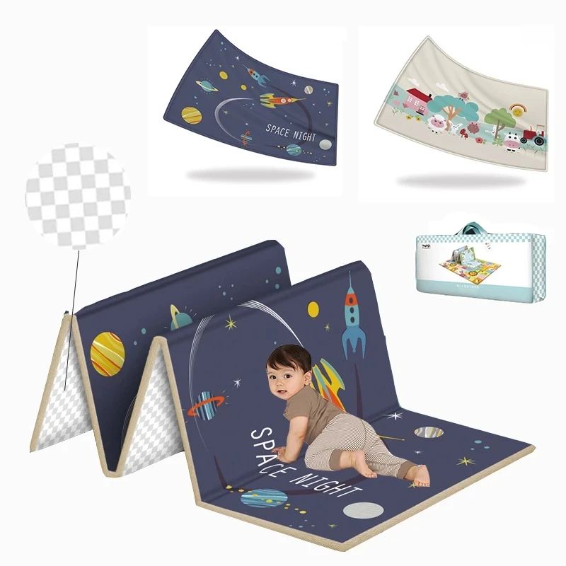 Alfombra de espuma plegable para bebé, tapete grueso desmontable, almohadilla de escalada, juegos de actividades