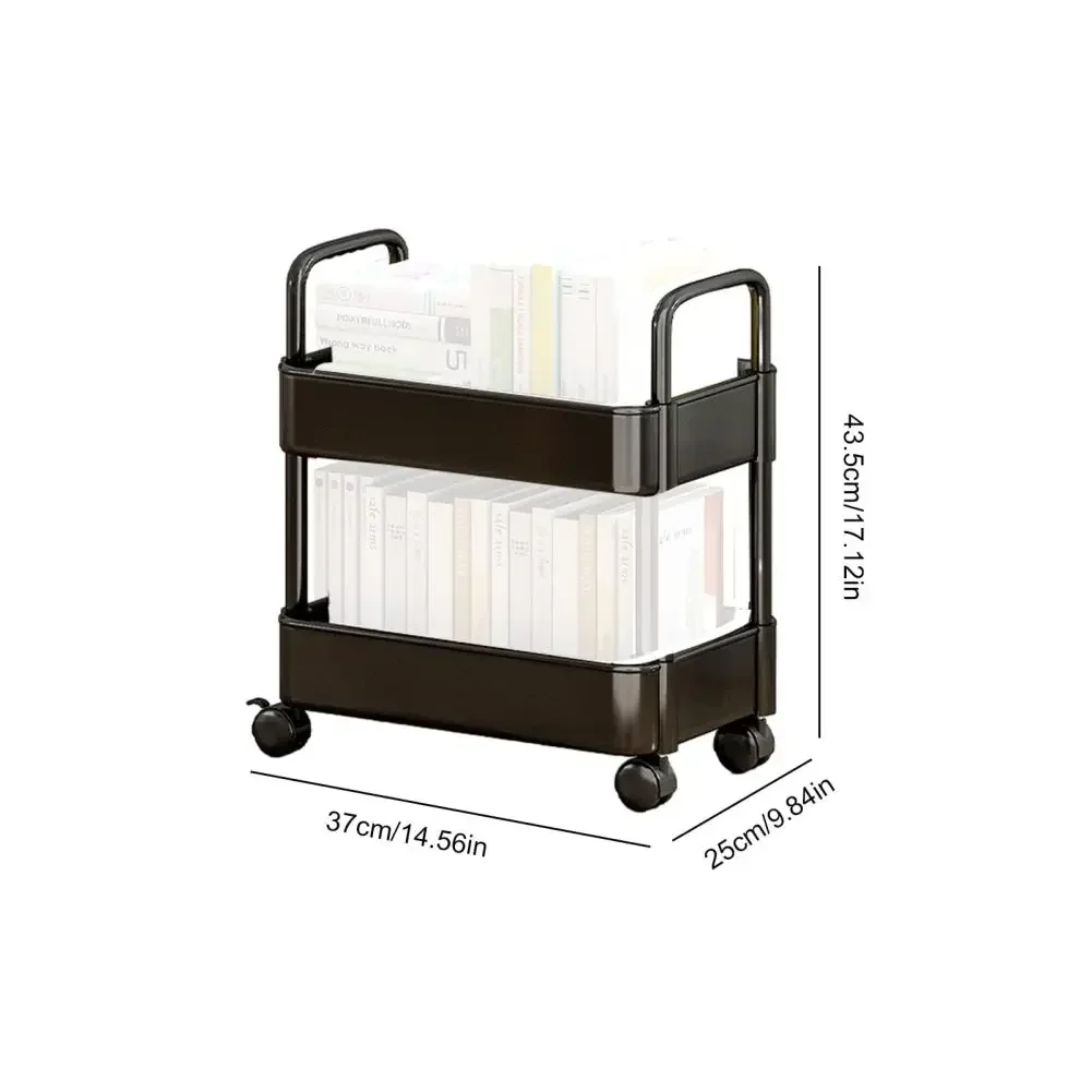 Rolling Storage Cart 20lbs Max Load Capacity 2 Tier Utility Cart Trolley On Wheels For Kitchen Bathroom Accessories 6