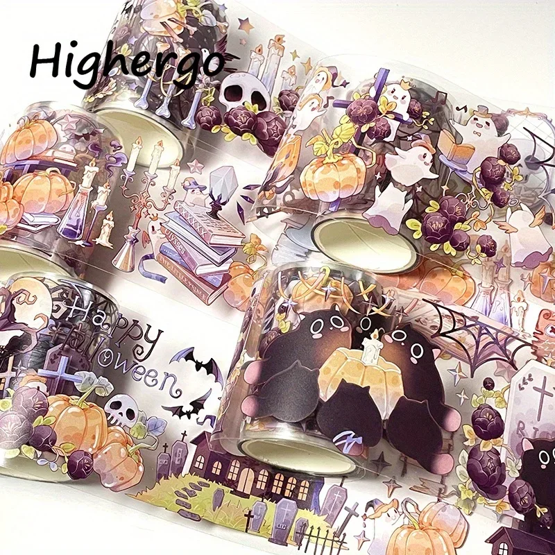 5Rolls/Set PET Tape Halloween Washi Masking Tape Decorative Adhesive Stickers For Scrapbooking Journal Aesthetic Stationery 4