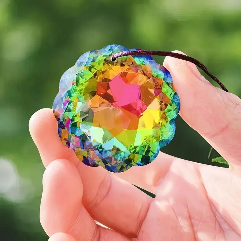 1 Pc With Rope Colorful Crystal Glass Prism Ball Suncatcher Pendant Home Garden Craft Decoration Valentine's Day Mother's Gift sun catcher sun catchers crystal pendant