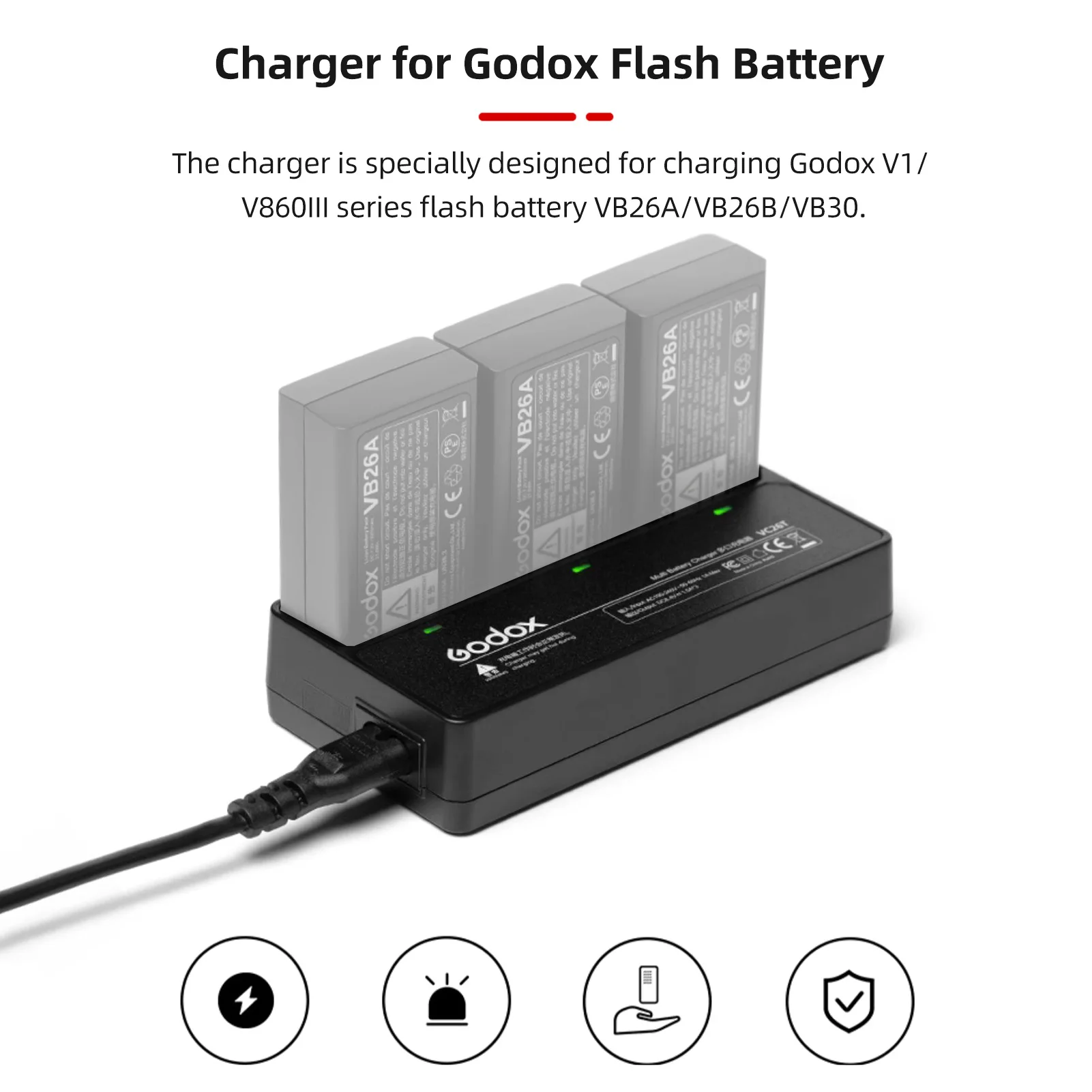 Godox こき下ろし VB26リチウムイオンバッテリー 2本＋充電器