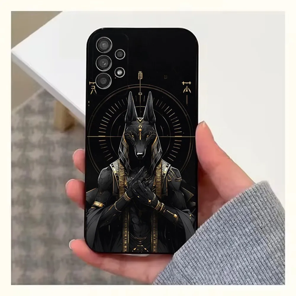Anubis Egyptian God Design Black Silicone Phone Case