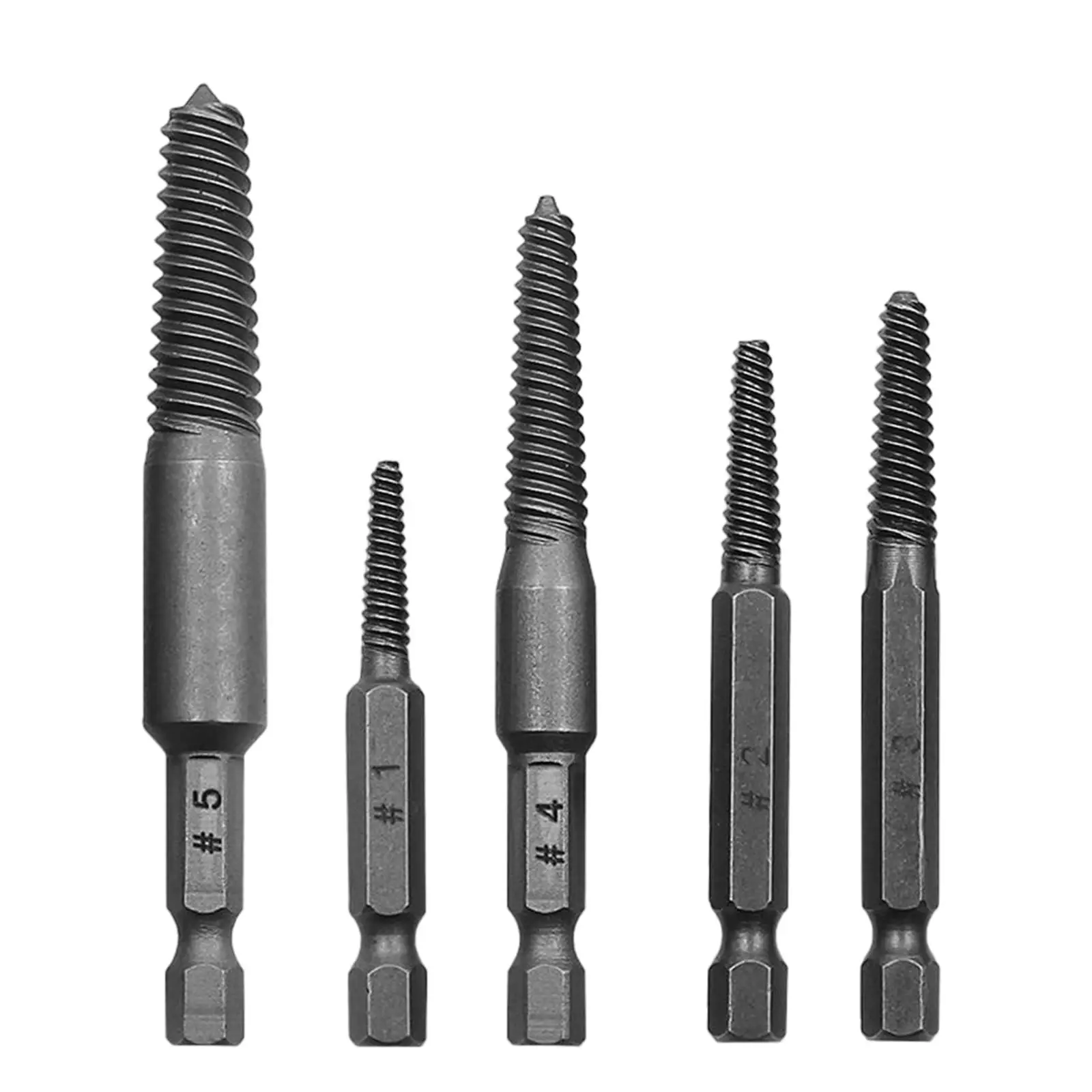 

5x Screw Extractor Stripped Screw Extractor Set Spiral Screw Extractor Set for