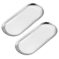 2/4/6pcs 9/12 Inch Stainless Steel Decorative Trays Gold Bathroom Cosmetic Trays 2