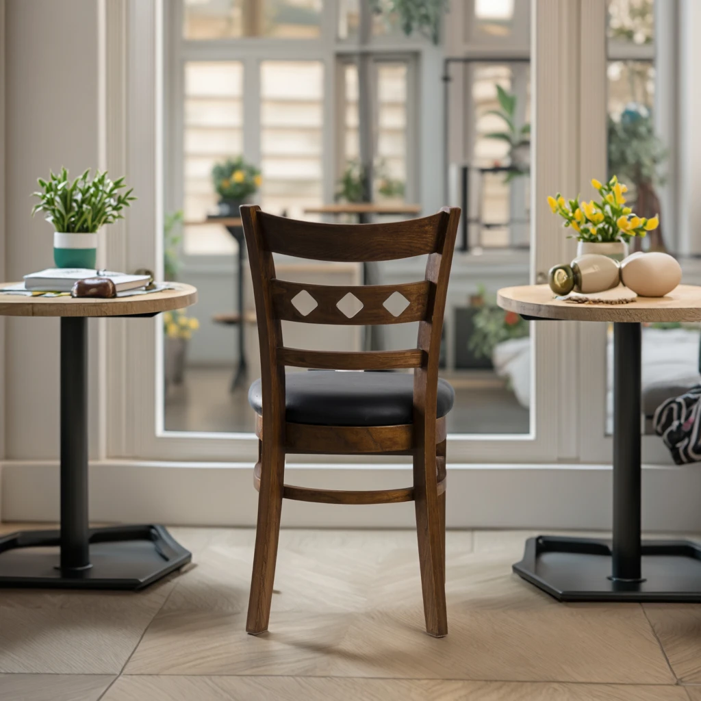 Morden Furniture Solid Wood Modern Design Restaurant Chairs with Natural Color PU Leather Cushion for Home Bar Cafe Hotel Use
