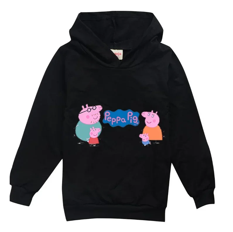 Peppa Pigs Hoodies Toddler Boy Girl Children Kid Hooded Sweatshirt Pullover Cartoon Printed Shirt Birthday Christmas Gift 2