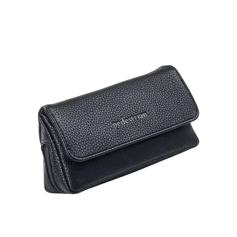 Pipe Bag Cigarette Holder Smoking Paper Holder Case Wallet Bag Holds 2 Pipes Portable Leather Smoking tobacco pipe 3