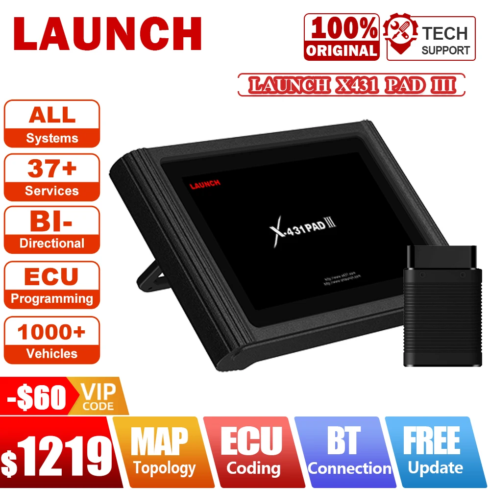 Launch X431 Pad Iii V2.0 Full System Diagnostic Tools Auto Obd2 Scanner