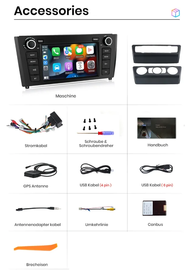 Autoradio Android 9" Pour BMW Série 1 E81/E82/E87/E88 2005-2011 - CarPlay, GPS, Caméra Recul