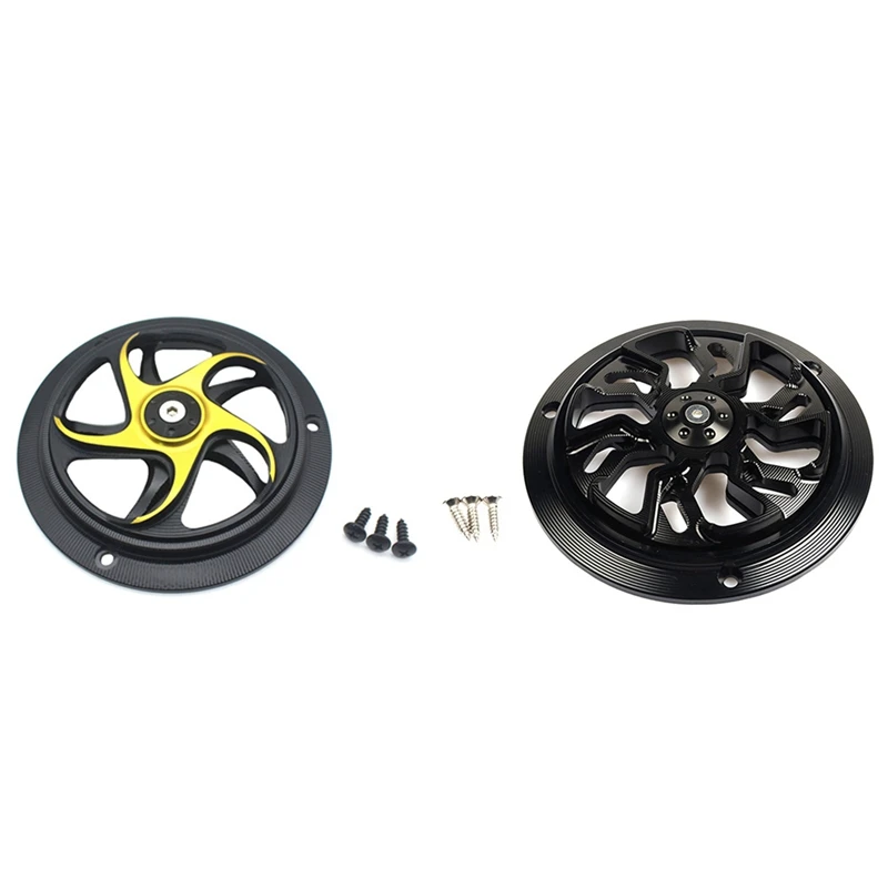

2Pcs Motorcycle Engine Cover Fan Protector Radiator Guard For Vespa Sprint 150 Primavera 150 2013-2020(Black)&(Yellow)
