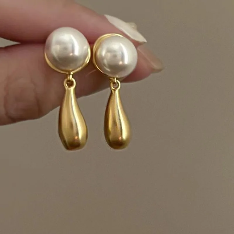 

Fashion Delicate Pearl Gold Plated Water Drop Earrings for Women and Girls Jewelry Gifts