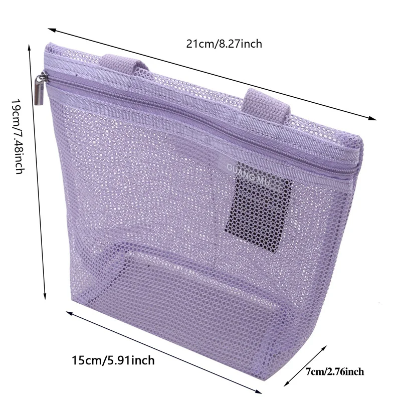 Mesh Makeup Toiletry Storage Bags Handbags Portable Travel Washing Body Shower Tools Organizer Hanging Cosmetic Organizer Pouch 3
