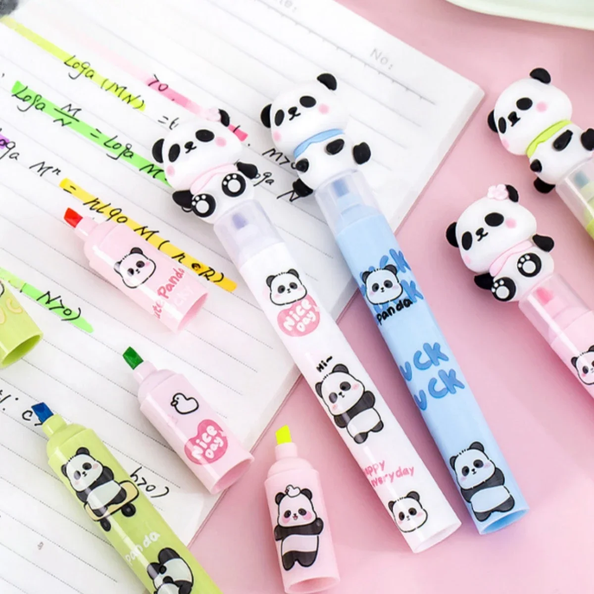 Highlighter Marker 4 pcs Panda 3 Layer Splicing