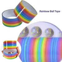 Rainbow Sticky Ball Rolling Tapes Pressure Reducing Adhesive Rolling Toy Colored Ball Sticky Ball Adhesive Toys 2