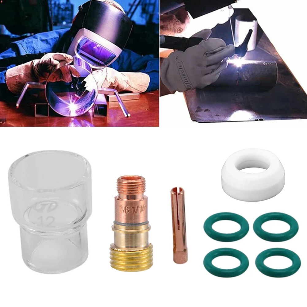 Body Stubby Gas Lens Heated Glass Kit Gas Lens Insulator 8 Pcs For WP-17/18/26 TIG O-rings Resistant Stubby Collet