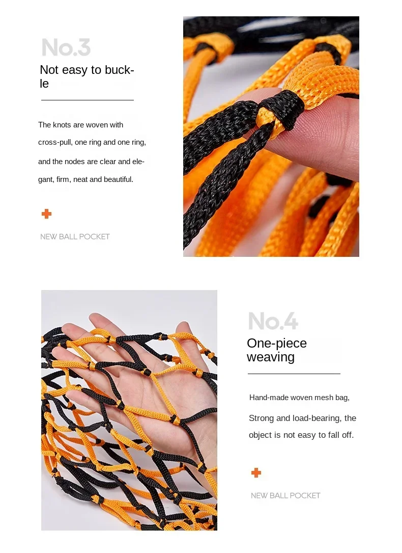 Description Picture 6 of item1PC Football Net Bag Nylon Bold Storage Bag Single Ball Carry Portable Equipment Outdoor Sports Soccer Basketball Volleyball Bag