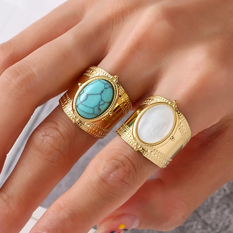 Stainless Steel Turquoise Jewelry Turquoise Stainless Steel Rings