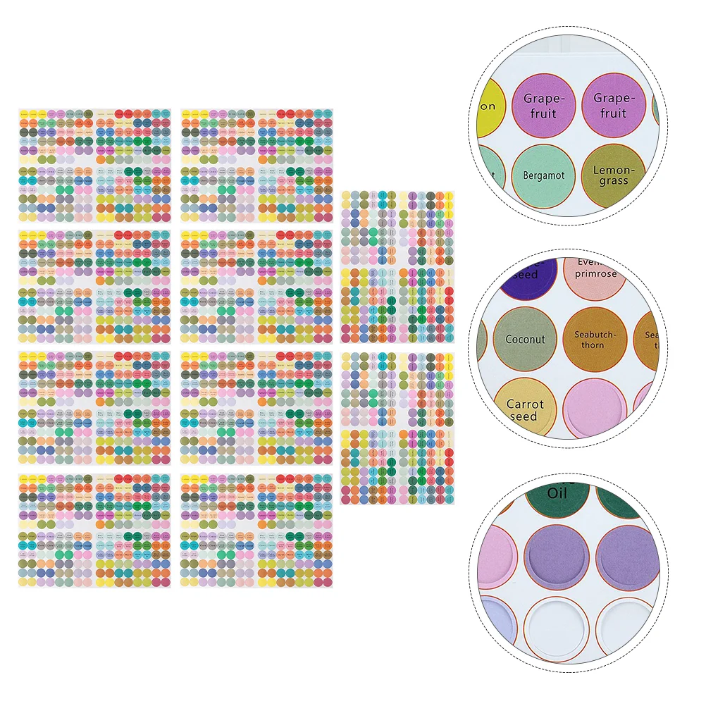 

10 шт. наклейки на эфирное масло, цветные круглые этикетки, круглые ярлыки, упаковка