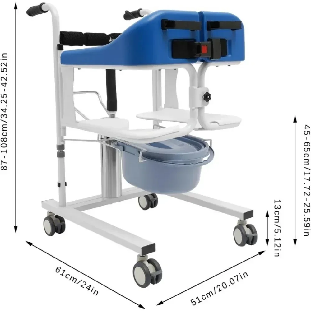 Elderly Shower Chair with Wheels Elderly Transfer Chair Portable Elderly Toilet Chair Lift Chair for Patient Transfers 6