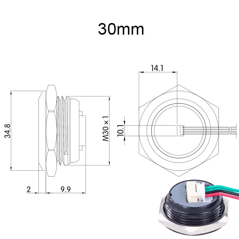 ตัวเลือกสินค้า ปุ่มสวิตช์ LED ปรับแต่งได้ กันน้ำ สำหรับ DIY