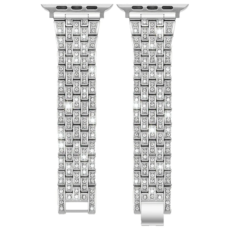 Elegant Gold Diamond Strap for Smartwatch - Luxury Metal Bracelet for Women & Men