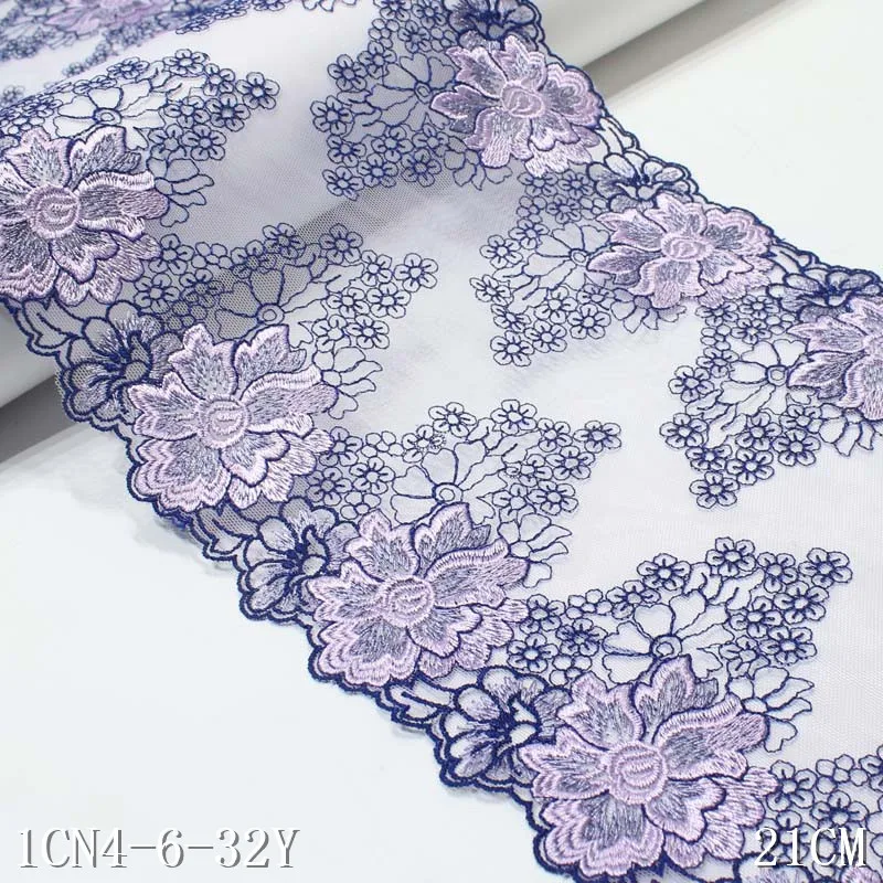 

Tricolor Double Wave Embroidery Lace Accessories Wholesale Curtain Clothing Accessories Sofa Cushion Textile Doll Skirt DIY