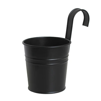 걸이식 화분, 분리형 후크 및 배수구가있는 금속 울타리 화분, 다리미 화분, 발코니 화분, 걸이식 화분