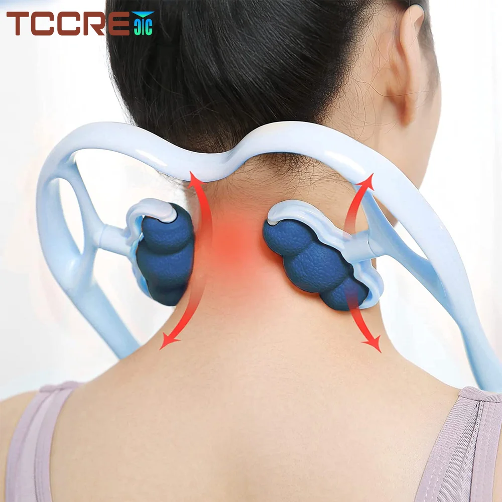 Neck Massager Therapy Neck And Shoulder Dual Trigger Point Roller Self