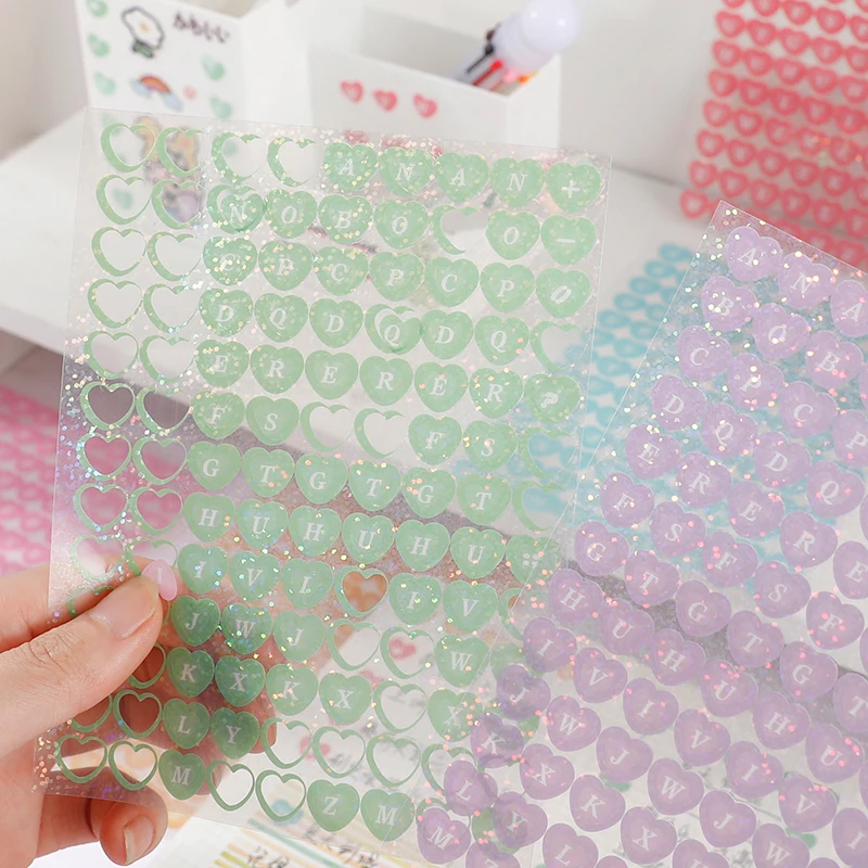 Cartoon Sticker Shining Laser Bling Cartoon Bunny Sticker For Scrapbook DIY Alphabet Letter Sticker for Phone Journal Laptop Photo Decos Gift