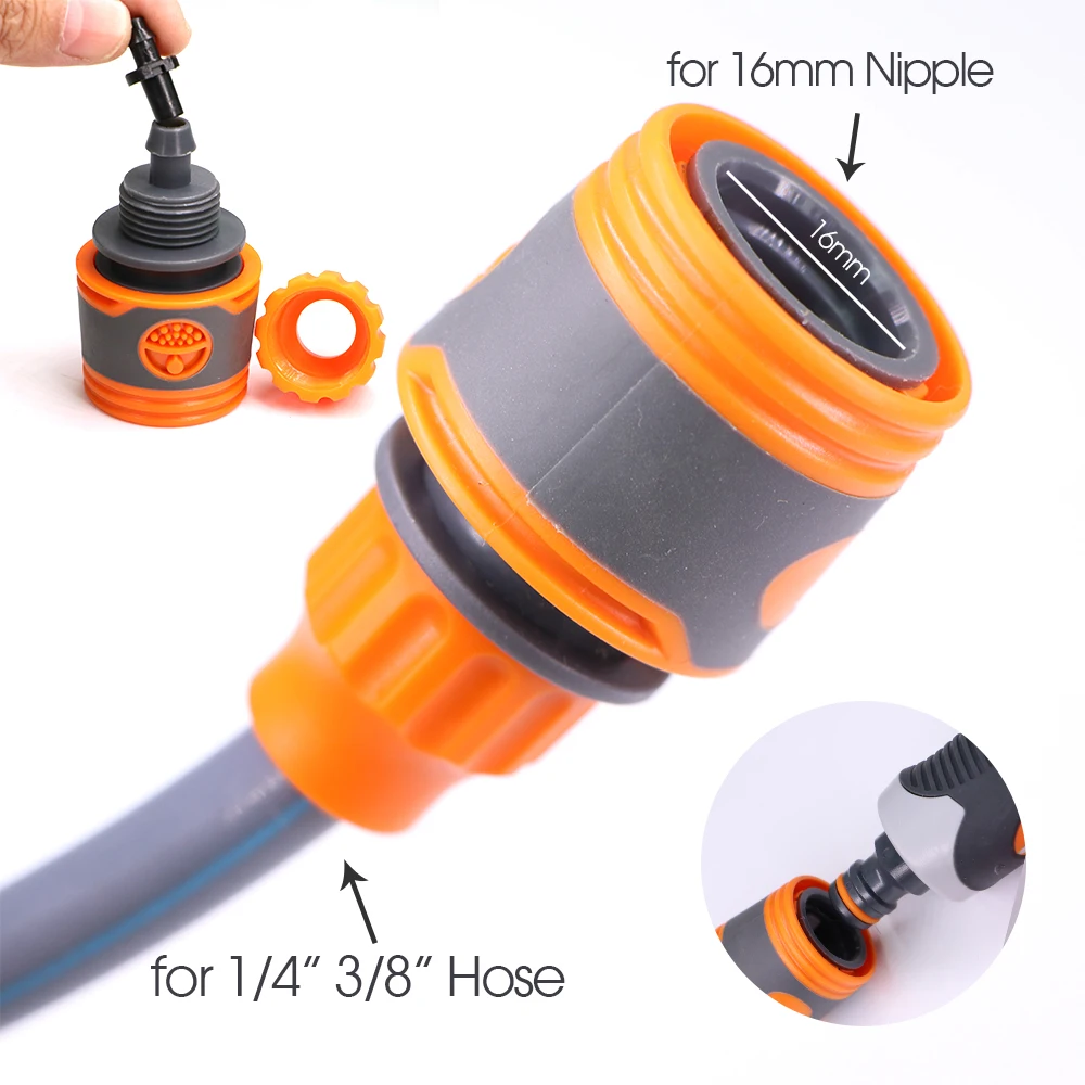 Hose Connector Garden Quick Pipe Coupler Stop Water 1/2 3/4 Inch 20/16mm for Car Wash Irrigation Tube Repair Joints