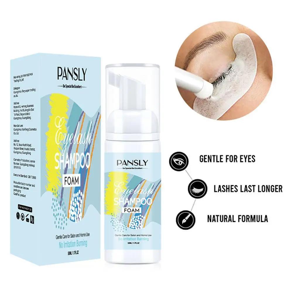 Lash Shampoo 60ml Eyelash Extension With Mousse Brush Eye Lash Lift