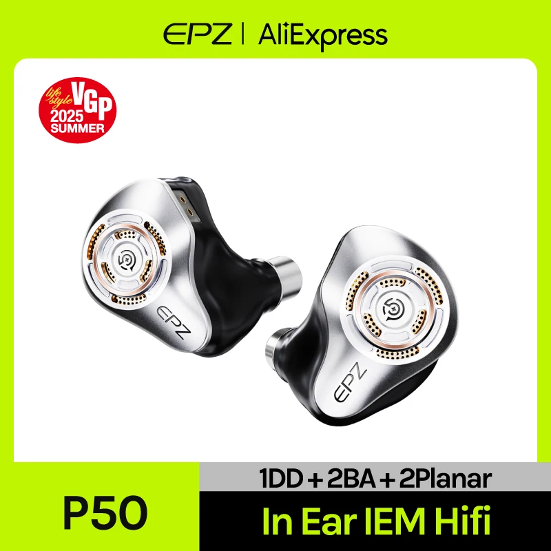 [美品] EPZ P50 1DD+2BA+2PLANAR 背面開放型 EPZ P50 1DD+2BA+2平面ハイブリッドドライバー HiFi IEM 3.5/4.4 交換