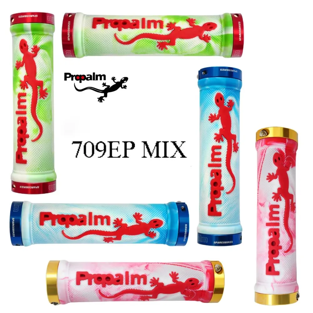 Propalm HY-709EP-MIX2 MTB Road Cycling Grip Anti-Skid Rubber Handlebar Covers Withe Lock On Bicycle Handlebars End Cover