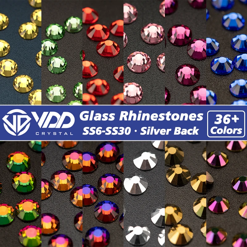 VDD SS6-SS30 Hochwertige Glaskristalle, nicht Hotfix-Strasssteine, flache Rückseite, glitzernde Strasssteine für Nagelkunst, DIY, Basteln, Dekoration