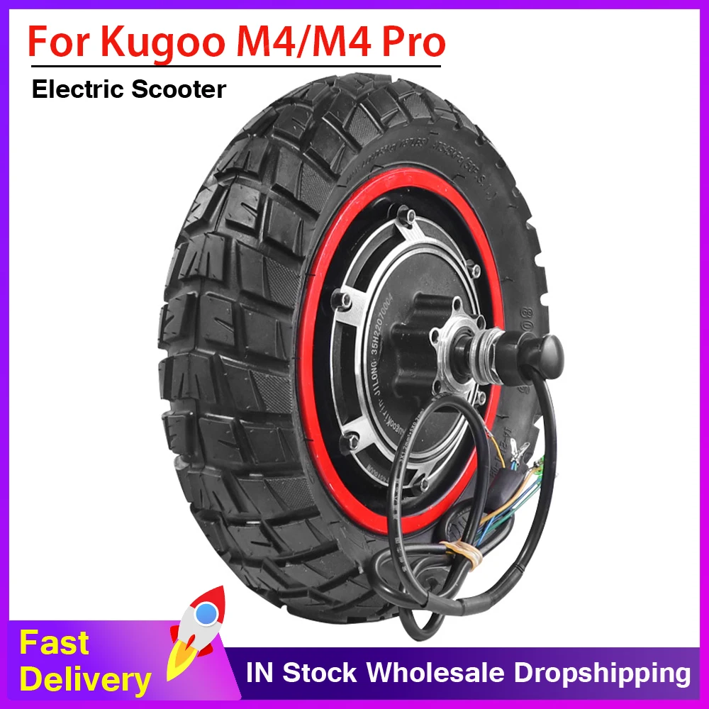 

48V 500W Motor and Brushless Hub Motor With 80/65-6 Outer Tire for Kugoo M4/M4PRO Replacement Electric Scooter 10 Inch Wheel