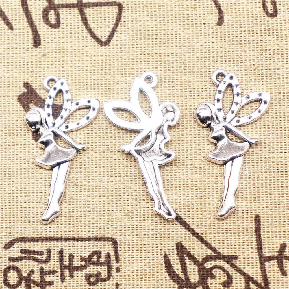 

5pcs Antique Silver Color 19x39mm Butterfly Fairy Charms Handmade Jewerly Diy