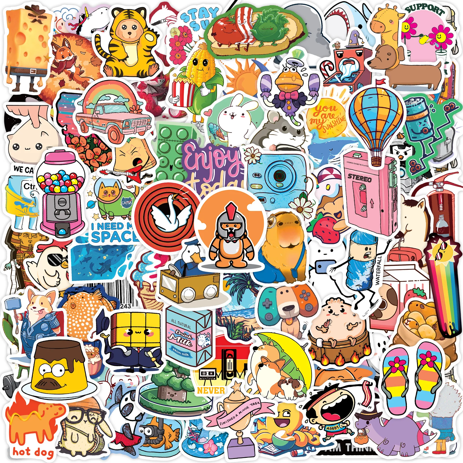 52Pcs Monster Sticker Waterproof Cute Vinyl Aesthetic Vsco Stickers For  Hydroflask, Laptop, Computer, Skateboard, Phone Cases/Kids & Adult Stickers  (S