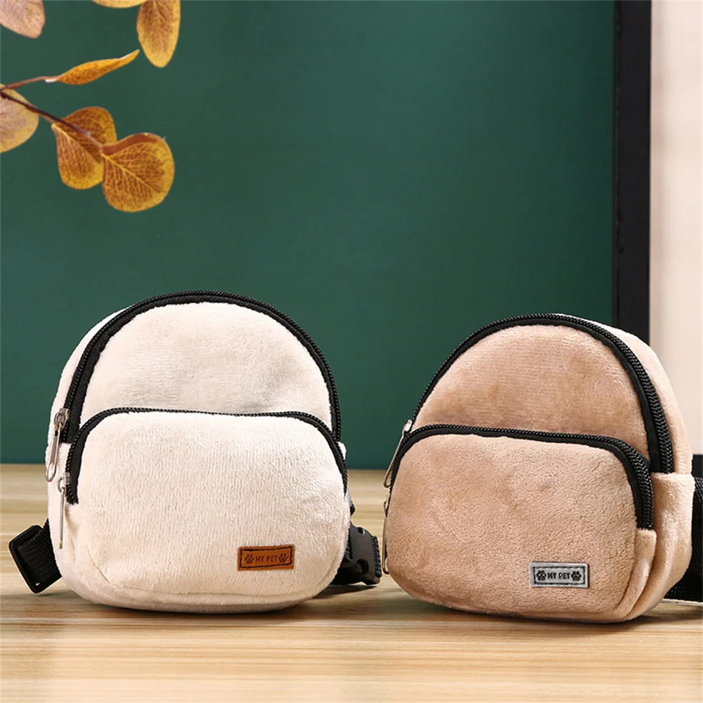 Dog Backpack Easy To Carry Lovely 4 Colors Highest Evaluation Flannel Portable Pet Snack Bag For Outdoor Adventures